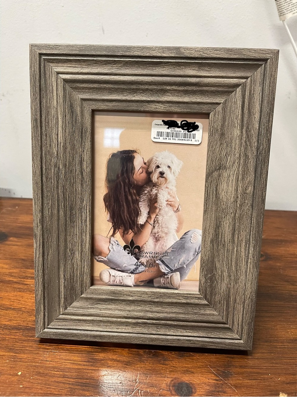 Lawrence Frames Classic Grey Wood Picture Frame 4x6 Gray